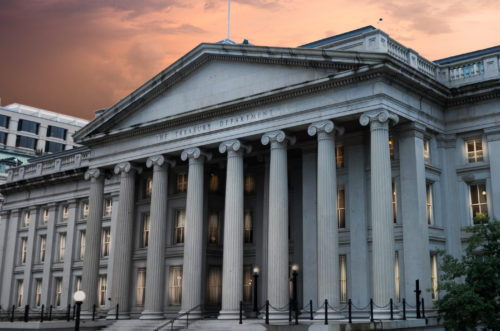 Exterior of United States Department of Treasury